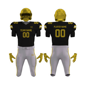 Uniformes de Fútbol Americano Personalizados al por Mayor, Conjuntos de Uniformes de Práctica y Juego de Color Sólido para Equipos, para Adultos, Uso Deportivo, Manga Corta - Product Image 1