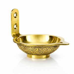 Brass Wall Mounted Diya Oil Lamp Traditional <b>Indian</b> Hanging Candle Holder Decorative Hindu Pooja <b>Home</b> <b>Decor</b> - Product Image 4