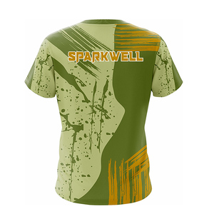 Camiseta Deportiva Verde con Estampado para Hombre, Manga Corta, Secado Rápido, Cuello Redondo, Tejido de Punto, 100% Algodón, Corte Regular, 320g, Impresión Digital, Atlética - Product Image 3