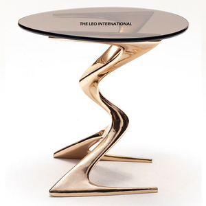 Tables d'appoint en verre transparent noir et argent, design unique, aspect attrayant, pour la maison, l'hôtel, le salon, vente chaude - Product Image 2