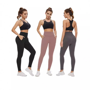 Custom Logo Women High Waist Yoga <b>Leggings</b> <b>With</b> <b>Pockets</b> Wholesale Gym Fitness <b>Leggings</b> Manufacturer OEM Private Label - Product Image 5