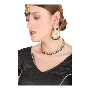 Conjunto de Collar y Aretes de Moda para Mujer, Chapado en Oro, con Perlas de Imitación y Circonitas, para Novia, Compromiso, Boda, Fiesta - Product Image 2