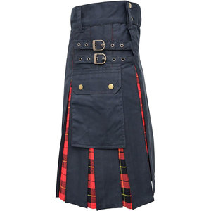 Kilt écossais utilitaire en coton hybride de qualité supérieure, plissé, motif tartan Wallace, pour tenue de fille - Product Image 1