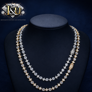Collar de tenis de plata S925 con moissanita y diamantes VVS brillantes para mujer y hombre, ideal para fiestas de hip-hop, regalo de joyería. - Product Image 1