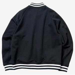 เสื้อแจ็คเก็ตวาร์ซิตี้สีกรมท่าสำหรับผู้ชาย ทรงปกติ ปกคอพับ ปิดด้วยซิป สวมใส่สบายๆ ในฤดูใบไม้ร่วง สีพื้น ผ้าถักโพลีเอสเตอร์ - Product Image 1
