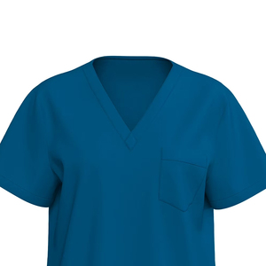 2026 Custom Logo And Solid Color <b>Scrub</b> <b>Top</b> Shirt Hospital V-Neck Set Pocket Manufacture Made - Product Image 5