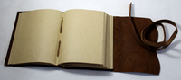 Journal artisanal vintage à couverture rigide avec motif feuilles de chanvre et de jute, reliure cousue, exportations Camelon, origine Rajasthan, 120 feuilles
