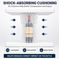 Sac à colonnes d'air en forme de Q à 7 colonnes personnalisé OEM pour l'expédition de bouteilles de vin, emballage protecteur gonflable PA+PE certifié GRS