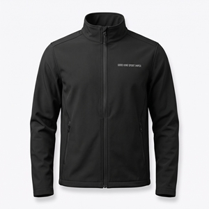 Veste Softshell Noire Unie Coupe-Vent à Col Montant Entièrement Zippée, Tenue Professionnelle de Sécurité, Vêtement de Sport Actif - Product Image 1