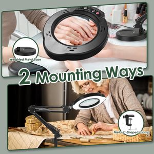 Lámpara de Escritorio con Lupa de 10X con Lente de Vidrio Real, con Luz y Soporte, Lámpara de Aumento Premium - Product Image 5