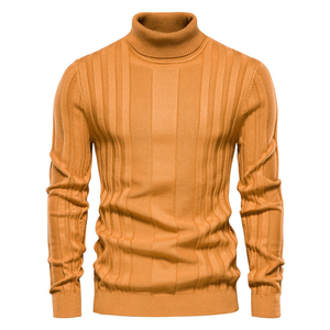 Pull col roulé côtelé uni pour homme, qualité supérieure, manches longues, épaisseur standard, idéal pour l'automne – Nouvelle collection en promotion - Product Image 3