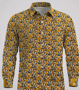 Chemise en coton imprimée à la main pour homme, légère, confortable, décontractée, textile indien, vente en gros - Product Image 3