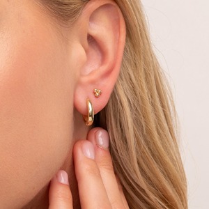 Pendientes de Oro Sólido de 14K Hechos a Mano con Triple Bola, Joyería Minimalista y Delicada, Elegantes para Uso Diario, Regalo para Mujeres y Niñas - Product Image 6