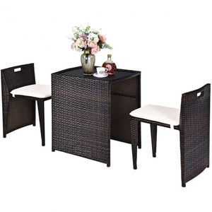 Set di Mobili da Giardino in Vimini - 3 Pezzi con Cuscini Impermeabili per Hotel e Uso Ricreativo - Product Image 5