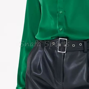 Summer Wear Fitness Leather Shorts for Women Outdoor & Gym Wear Shorts with Pockets Casual Style 100% Leather made Shorts - Product Image 6