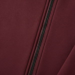 Unisex Maroon Hooded Zipper Sweatshirt Regular Fit Solid Color Casual Autumn French Terry 100% Cotton Knitted Hoodie - Product Image 4