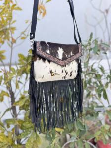 Nuevo Bolso de Piel Auténtica con Flecos, Bolso Bandolera de Cuero Repujado a Mano, Estilo Bohemio Gitano, Hecho a Mano, Multiusos - Product Image 2
