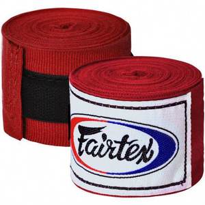 Bandages de boxe thaïlandaise Fairtex noirs sur mesure, haute élasticité, avec logo, supports de poignet en coton pour l'entraînement - Product Image 3