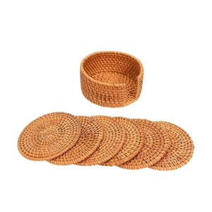 BEST SELLER Eco Friendly Premium Durable Rattan <b>Placemat</b> Coaster High Quality Sustainable Handwoven Heat Insulation Mat Bulk - Product Image 1