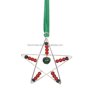 Feliz Navidad Artículo de fundición de aluminio Colgante Adornos decorativos de aluminio Acabado martillado de Navidad Metal plateado Único - Product Image 5