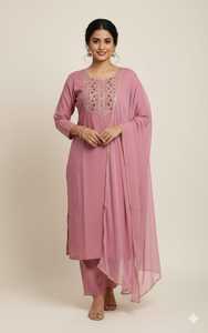 Purple Rayon Embroidered Indian Pakistani Salwar Kameez <b>Kurta</b> Set <b>Women</b> Ethnic Dress Wedding Party Wear <b>for</b> <b>Women</b> Fancy Fit - Product Image 5