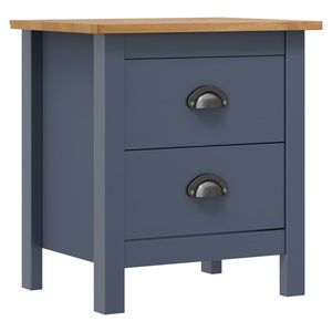 Comodino comodino "x 13.8" x 19.5 "in legno di pino massiccio grigio collina 18.1 comodino - Product Image 1