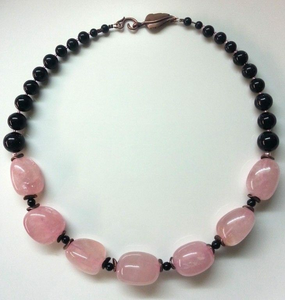 Collar de compromiso y boda con cuentas chapado en oro rosa con acabado en rodio, elegante y moderno para ocasiones festivas a precio descontado - Product Image 3