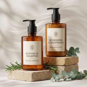 Lotion <b>Pump</b> Bottle Rectangular PET 250ml Amber Plastic Bottle with <b>Black</b> <b>Pump</b> for Skincare Packaging Vietnam Manufacturer - Product Image 2
