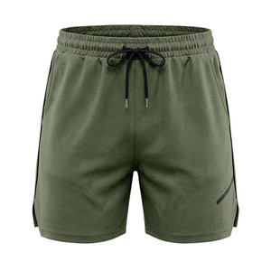 Shorts de sport décontractés blancs pour hommes, séchage rapide, avec bande latérale, taille à cordon, longueur mi-cuisse, en polyester tricoté, vêtements de sport personnalisés - Product Image 5
