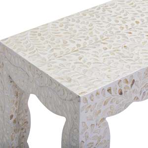 Mother Of Pearl <b>Console</b> <b>Table</b> Capiz Shell Mosaic Entryway Desk <b>Narrow</b> Accent MOP Furniture For Living Room Bedroom Home Decor - Product Image 4