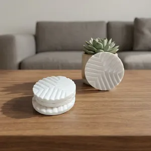 Classic Premium Round <b>Marble</b> <b>Coasters</b> Set Handmade Natural Stone Drink <b>Coasters</b> for Home Kitchen Office Decor - Product Image 4