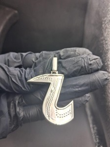 Colgante de Plata 925 con Letra J, Estilo Hiphop, Joyería para Uso Diario - Product Image 1