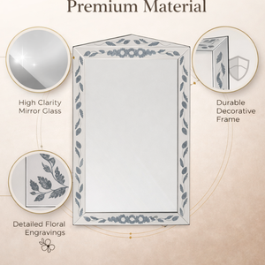 Miroir mural vénitien orné de luxe |   Miroir décoratif d'appoint de style baroque vintage |   Miroir en verre de style antique, décoration élégante pour la maison - Product Image 2