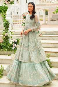 Lehenga Choli en soie fait à la main pour femmes tenue traditionnelle indienne brodée en robe en filet technique d'empreinte de main de fête de mariage utilisée - Product Image 2