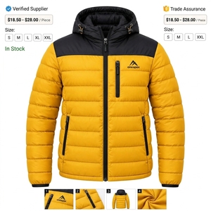 Veste matelassée à capuche pour homme, couleur jaune et noir, chaude, imperméable, légère, pour l'hiver et les activités de plein air, One Apex - Product Image 6