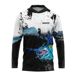Performance Solid Casual Fishing Shirts Custom Sublimated Quick Drying UPF50+ UV Protection Long Sleeve <b>Hoodie</b> - Product Image 4