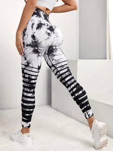 New Arrivals High Waisted <b>Leggings</b> <b>Scrunch</b> <b>Butt</b> Custom logo Gym Tie Dye Yoga <b>Leggings</b> for Women Elastic Waist - Product Image 4