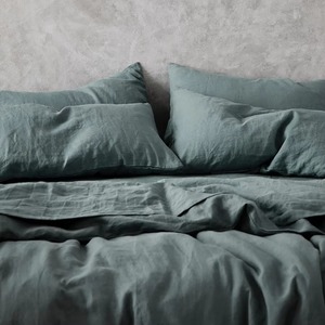 Drap plat en lin, couleur unie, respirant, pour toutes les saisons, usage domestique, ensemble de literie pour adultes - Product Image 1