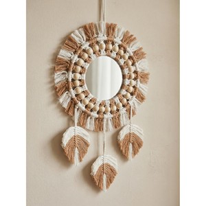 Handcrafted Acacia Wood Macram Rope Boho Mirror - Wholesale from India - Product Image 1