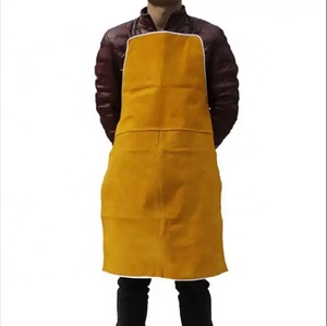 Tablier de soudeur antistatique en cuir de vachette orange résistant à la chaleur sans capuche pour hommes et femmes - Product Image 6