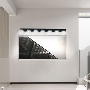 Modern Sleek Minimalist Design 7-<b>Light</b> LED <b>Vanity</b> Wall Sconce Energy Efficient Easy Installation Black Bathroom <b>Mirror</b> - Product Image 1