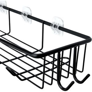 Set di 5 Organizzatori per Doccia in Acciaio Inox con Portasapone, Mensole Nere per Bagno - Product Image 2