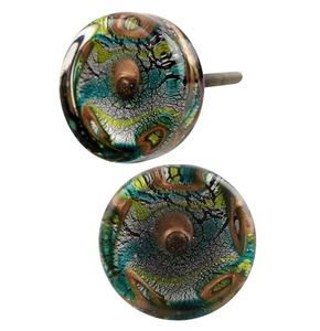 Boutons et poignées de tiroir d'armoire en feuille d'argent en verre de Murano au design unique pour la cuisine et la salle de bain [CRK 149] - Product Image 1