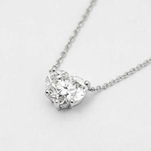 Collier pendentif minimaliste en or jaune 14 carats avec diamant de laboratoire taille radiant de 2,00 carats, serti pavé, bijoux fins, solitaire romantique, fermoir mousqueton - Product Image 3