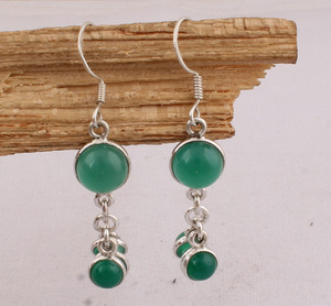 Boucles d'oreilles pendantes vintage en lapis-lazuli naturel, argent sterling 925, faites à la main, bijoux de mariage en pierres précieuses - Product Image 3
