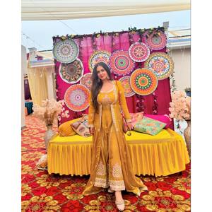 เสื้อเบลาส์พลาสโซและโคติปาร์ตี้อินเดียและปากีสถานพร้อมด้ายและลำดับ - Product Image 2