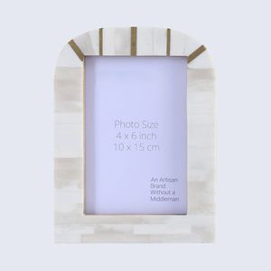 Cadre photo en os incrusté de pierres précieuses de qualité supérieure |   Décoration d'intérieur artisanale - Product Image 1