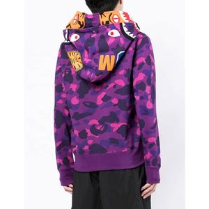 Sudadera con capucha con estampado de camuflaje para hombre, ropa de calle de gimnasio, 100 algodón, bordada, de gran tamaño, sin cordón - Product Image 4