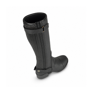 Genuine Leather Durable Breathable Half Chaps with Side Stretch Panels for Horse Riding <b>Equestrian</b> Western English Use - Product Image 6