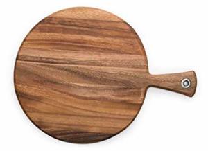 Planche à découper en bois d'acacia massif pour pizza, fromage, fruits, pain, avec poignée, pour cuisine, hôtel, usage professionnel - Product Image 4